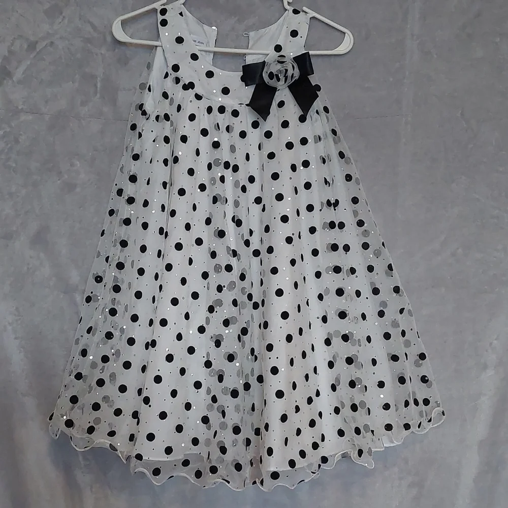 Girl's polka dot dress with sparkling - Picture 1 of 3